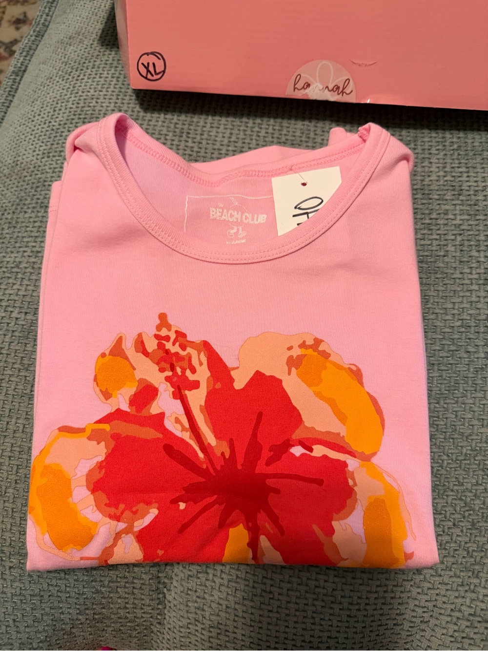 Pink Short-Sleeve Floral Tee- NWT- XL